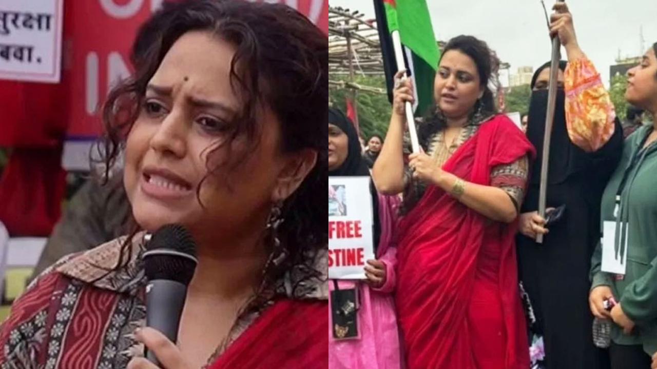 ফিলিস্তিনের পক্ষে মুম্বাইয়ের রাস্তায় ভারতীয় অভিনেত্রী স্বরা